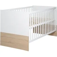 roba® Babybett Gabriella 70 x 140 cm, Gitterbett höhenverstellbar, umbaubar zum Juniorbett