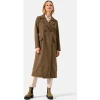 RICANO Langmantel Alberta Damen Wollmantel mit Reverskragen und Pattentaschen