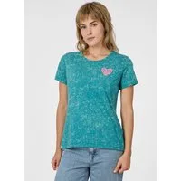 Ragwear Kurzarmshirt MINTTA PRINT Klassischer Fit aus Baumwolle in ausgewaschener Optik mit Herz-Print