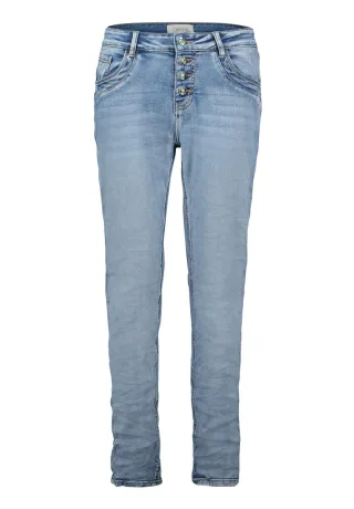 CARTOON - Straight-Fit-Jeans mit Knopfleiste für Damen blau - Gr. - 42