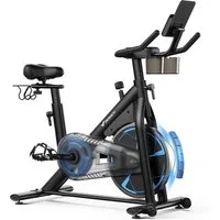MERACH Heimtrainer mit 8kg High-Inertia Schwungrad & leiser Magnetbrems (Fahrradtrainer mit verstärktem H-Rahmen, eigene App-Anbindung, mit stoßdämpfendem Luftkissen-Sattel, für optimierte Laufruhe), stabil und belastbar bis 150kg, leise und komforta