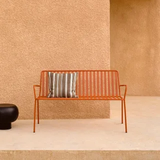 Gartenbänke Gaby 2-Sitzer aus Metall orange