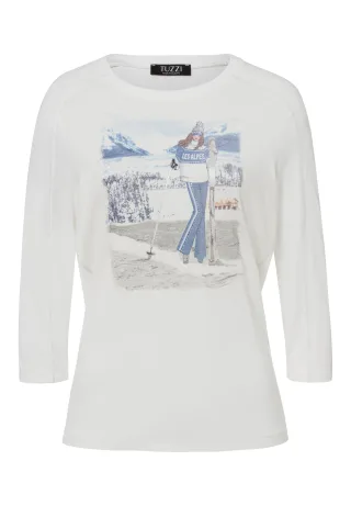 tuzzi - Shirt ICY EDGE mit Ski-Motivprint frozen blue/ecru/grey/anthra - Gr. - 40