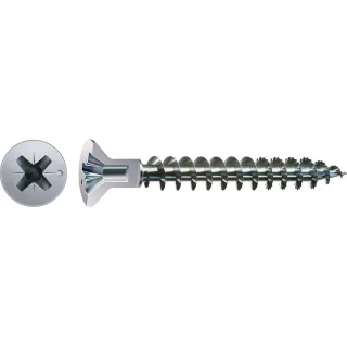 SPAX-S Senkkopf Fräsrippen Kopfbohrung 2,5mm Kreuzschlitz Z2 Vollgewinde WIROX, 500 Stück - 0271010450605