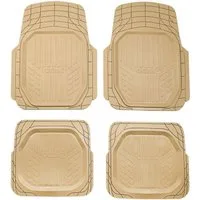 OMAC Auto-Fußmatten für Universal Zuschneidbar Gummimatten Beige 4 tlg (4 St), für Autos Autos, Antirutsch,Wasserfest,Einfache Installation