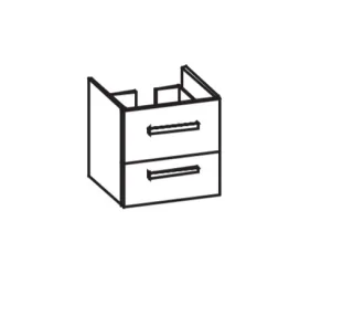 Artiqua 412 Waschtischunterschrank für Connect Space E1324, Anthrazit Glanz, 412-WU2L-I55-7065-51 412-WU2L-I55-7065-51