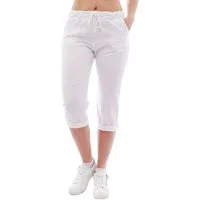 YESET Caprihose YESET Damen Chino Sommer Capri 3/4 Hose Damenhose Weiss M Schlupfhose