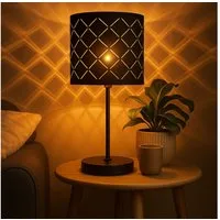 GLOBO LIGHTING LED Tischleuchte, Leuchtmittel inklusive, Warmweiß, Tischlampe Tischleuchte Wohnzimmerlampe Samt schwarz LED H 35 cm