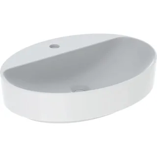 Geberit VariForm Aufsatzwaschtisch, oval mit Hahnloch, 60x45cm, ohne Überlauf, KeraTect, 500773002 500773002
