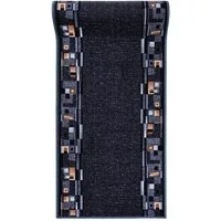 Mazovia Läufer Läufer Teppichläufer Brücke - Vorzimmer Küche - Grau, 67 x 100 cm, Kurzflor, Rutschfest, Meterware, Verschiedene Größen
