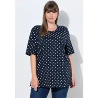 Ulla Popken T-Shirt T-Shirt Punkte Relaxed Rundhals Halbarm