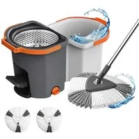 relaxdays Wischmopp-Set mit Eimer & Schleuder, (4-St)