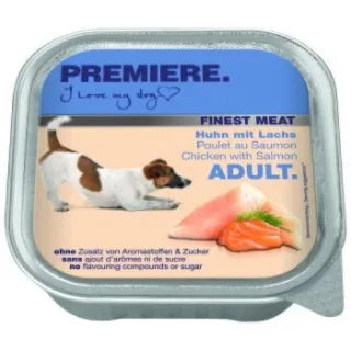 PREMIERE Finest Meat Nassfutter Hund, Adult, Huhn mit Lachs 40x150 g