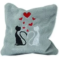 Aumüller Raschelkissen Katzenspielkissen True Love Mini, Schmuseplüsch grau, Schmuseplüsch