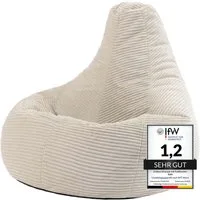 icon Sitzsack Sessel mit Rückenlehne aus Cord „Dalton“, Sitzsack XXL, Gaming Sitzsack, Made in Germany, Erwachsene & Kinder