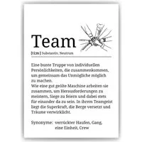 Tigerlino Poster Team Definition Kollegen Geschenk Arbeit Büro Dekoration Mitarbeiter, Abschiedsgeschenk Wertschätzung Arbeitskollegen