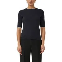 s.Oliver BLACK LABEL Rundhalspullover mit Rippbündchen
