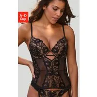 JETTE Corsage mit Push-up-Kissen und abnehmbare Strapse, sexy Dessous, Reizwäsche
