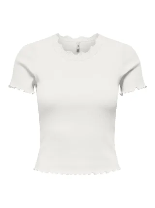 ONLY - ONLVINI S/S LACE CS JRS Cloud Dancer - Gr. - XS