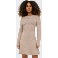 ONLY Strickkleid ONLKATIA LIFE LS O-NECK CABL DRES EX KNT Viskosemischung, regular fit, Rundhals
