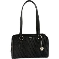 HUGO Handtasche Clioh M_Tote SM, Handbag mit Herzanhänger, Handtasche in Faltenoptik