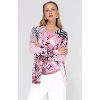 Passioni 2-in-1-Strickjacke Twinset mit abstraktem Print Relaxed Fit
