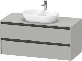 Duravit Ketho.2 Konsolenwaschtischunterbau wandhängend Betongrau Matt 1200x550x568 mm - K24897007070 K24897007070000