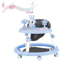 Rutaqian Kinderfahrzeug Lauflernhilfe Faltbares Kinderfahrzeug Lauflernhilfe, 7 Stufen Höhenverstellung, Anti-Kippen, mit Musik-CD Ausgestattet