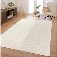 TT Home Teppich Esszimmer, Schlafzimmer, Wohnzimmer, Rund, Höhe: 16 mm, Wohnzimmer Teppich Schlafzimmer Hochflor Weich Waschbar Uni 3D-Optik M