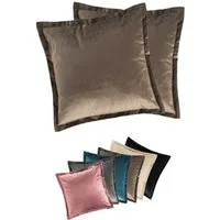 MOON Heimtextilien Kissenhülle 2er Pack 40x40 cm Kissenbezug edle Samt Optik Moon Flora