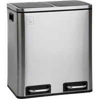 SVITA Mülltrennsystem, Tretmülleimer 2x 15L Edelstahl