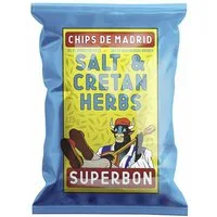 Superbon Knabberei, Superbon Chips Salt et Cretan Herbs Kartoffelchips mit Kräutern 125g