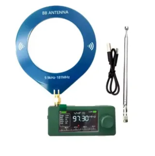 Portable Mini VHF/FM Radio Receiver 87-108 MHz Type-C Charging Rechargeable Handheld Radio with 1.9 Inch LCD Display