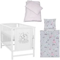 Baby-Delux Komplettbett Babybett Mia Komplettset, 7-tlg., Kinderbett 60x120 cm weiß, Bettset verschiedene Designs