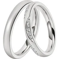 DOOSTI Trauring Schmuck Geschenk Edelstahl Trauring Ehering Partnerring LIEBE, wahlweise mit oder ohne Zirkonia
