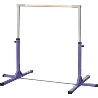 HOMCOM Turnreck Gymnastik 13-stufig höhenverstellbar Reckstange, (Turnstange aus Holz, 1-St., Reck), für 3+ Kinder, Indoor, Outdoor, Violett