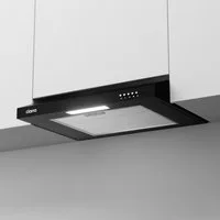 CIARRA Unterbauhaube 60cm Abzugshaube mit Aluminiumfilter Kohlefilter Ab/Umluft CAB6903B Unterbau Dunstabzugshaube für kleine Küchen, 3 Stufen Schwarz