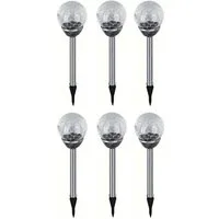 EAXUS LED Solarleuchte 6er Set Solar Gartenleuchte Kugel Leuchte mit Crackle-Licht Solarlampe, LED fest integriert, Farbwechsel, Farbwechsel