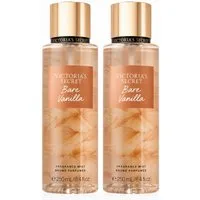 Victorias Secret Duft-Set Bare Vanilla Fragrance Mist 2 x 250 ml Doppelpack Body Spray, 2 Body Mists mit warmem Vanilleduft im Vorteilspack