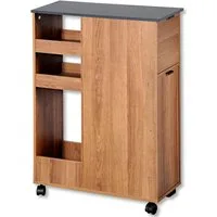 KESPER® Küchenwagen Nischenregal, rustikal, FSC, (1 St), mit herausnehmbaren Abfalleimer