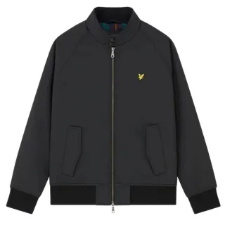 Tiefschwarze Softshell-Jacke mit Lyle & Scott-Markenemblem