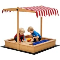 Outsunny Sandkasten mit Abdeckung Dach, (Sandmuschel, 1-tlg., Sandkiste), für Garten, Balkon, Gelb