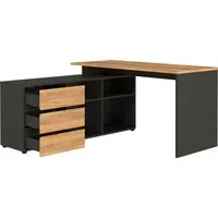 GERMANIA Eckschreibtisch Lissabon, mit integriertem Sideboard, rechts oder links montierbar