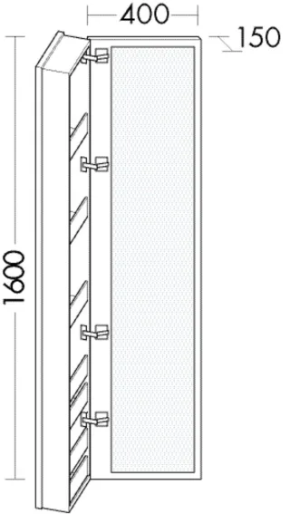 Burgbad Ganzkörperspiegel Bel HGL 1610x410x150 Weiß Hochglänzend, SPCB040RF0590 SPCB040RF0590