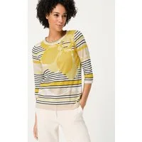 Olsen T-Shirt Shirt mit dekorativen Streifen und Print