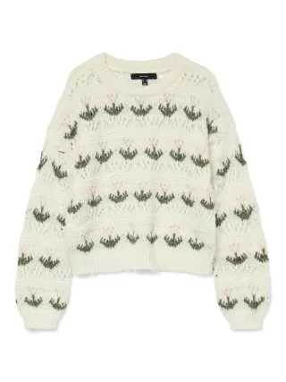 VERO MODA - VMIDELLE LS O-NECK PULLOVER Birch - Gr. - M
