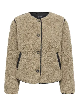 ONLY - Wendejacke mit Teddyfell braun - Gr. - L