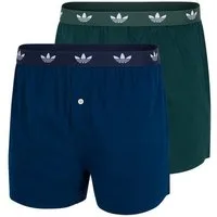 adidas Originals Webboxer Comfort Cotton Woven (2er Pack) Baumwolle, weit, elastischer Bund, Eingriff mit Knopf