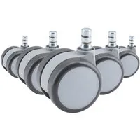 hjh OFFICE Stuhlrolle Stuhlrollen 5X Rolo Move 60 11Mm/60Mm, (5er Pack), Hartbodenrollen Bürostuhl, Rollen für Schreibtischstuhl