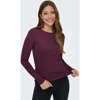 ONLY Langarmshirt ONLRILEY O-NECK L/S TOP JRS Baumwollmischung